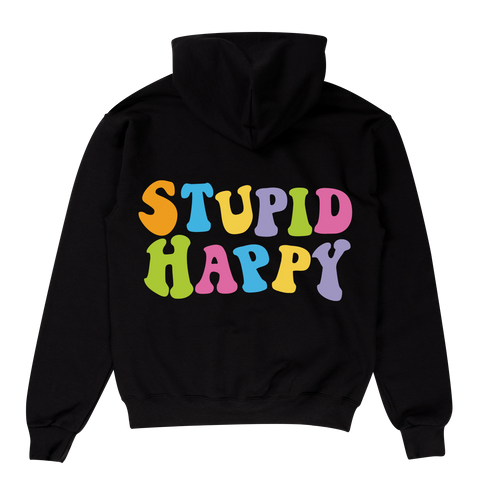 Stupid Happy Hoodie - Black